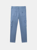 Glänzend blaue Cargohose mit schmalem Schnitt LESLIMAGE / 24H3PGJ1PANC206