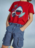 Rotes Hai-T-Shirt Kind Junge CYDOAGE3 / 22E3PGT1TMCF525