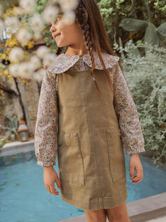 Popeline-Bluse für Kinder Mädchen mit Rüschenkragen und Blumendruck CECHOUETTE / 22E2PFB2CHEB112