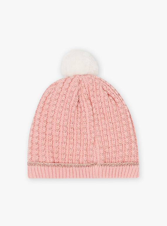 Blassrosa Strickmütze für Baby-Mädchen BLODAETTE / 21H4PFD1BOND300