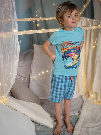 Türkisblaues Surf-Pyjama-Set für Kinder Jungen CAWAIAGE / 22E5PG55PYJC216