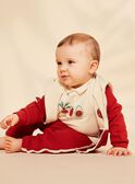 Vanillefarbenes Poloshirt mit gestickten Gemüsepatches FACETHAN / 23E1BGB1POL114