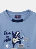 Himmelblaues T-Shirt aus Jersey mit „Gitarristendachs“-Motiv LETICHAGE / 24H3PGJ1TMLC236