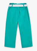 Fließende Hose aus grüner Popeline LAPANETTE / 24H2PFI2PANG624
