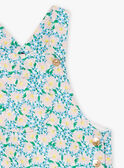 Kurze Latzhose in Ecru und Blau mit Blumendruck LAAMELIE / 24H1BFI1SAL001