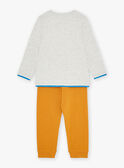 Senfgelb und graues Pyjama-Set aus Baumwolle KUIGLAGE / 24E5PG56PYJ943