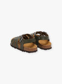 Offene Sandalen aus grünem Leder FESANDAGE / 23N10PG62D0E604