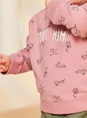 Vintage-Sweatshirt rosa mit Tiermotiv FAGETIENNE / 23E1BGD2SWED332