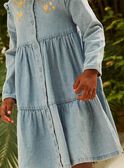 Kleid aus Denim mit Blumenstickerei. FADENETTE / 23E2PF81ROBP272