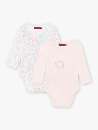 Set von 2 sortierten floral bodysuits für ein Mädchen Geburt CORALIE / 22E0NFC1BOD301