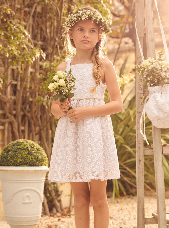 Tüllkleid mit bestickten Blumen MRELEFETTE / 25E2PFL3ROB001