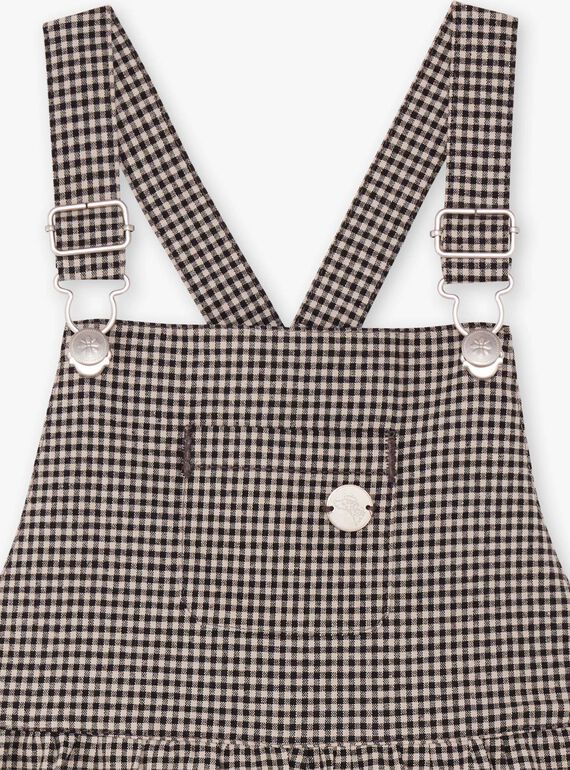 Kind Mädchen Gingham fließenden Latzhose Kleid BECHAETTE / 21H2PF21CHS090