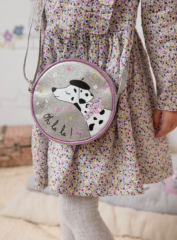 Silberne Umhängetasche für Baby-Mädchen mit Dalmatiner-Motiv BEBAGETTE / 21H4PF21BES956