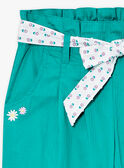 Fließende Hose aus grüner Popeline LAPANETTE / 24H2PFI2PANG624