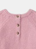 Pullover mit Zopfmuster Zartrosa Blumen LANINA / 24H1BFQ1PULD329
