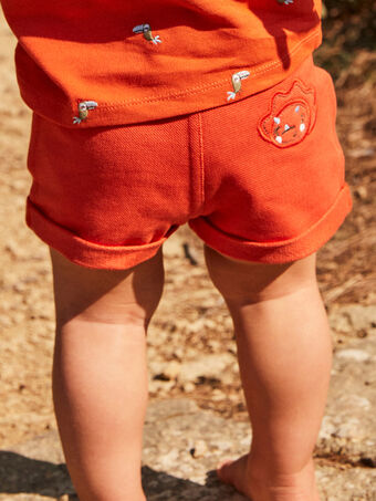 Baby Junge orangefarbene Shorts CAWAKE / 22E1BGP1SHOF527