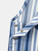 Lange blau-weiße Latzhose aus Denim mit Streifendruck LADEREK / 24H1BGJ1SALP274