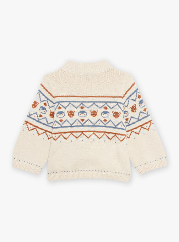 Strickweste mit Tier-Jacquard und Fantasiemuster beige DASICHARD / 22H1BGY1GILA001