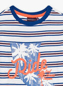 Strand-Outfit ecru, blau und rot für Kinder Junge CYOPLAGE3 / 22E3PGS4ENS001