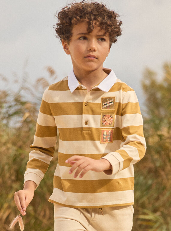 Gestreiftes Poloshirt mit Skateboard MADOAGE / 25E3PG71POL812