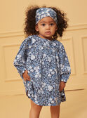 Blau-weißes Kleid mit Blumenmuster LACECILE / 24H1BFJ1ROB070
