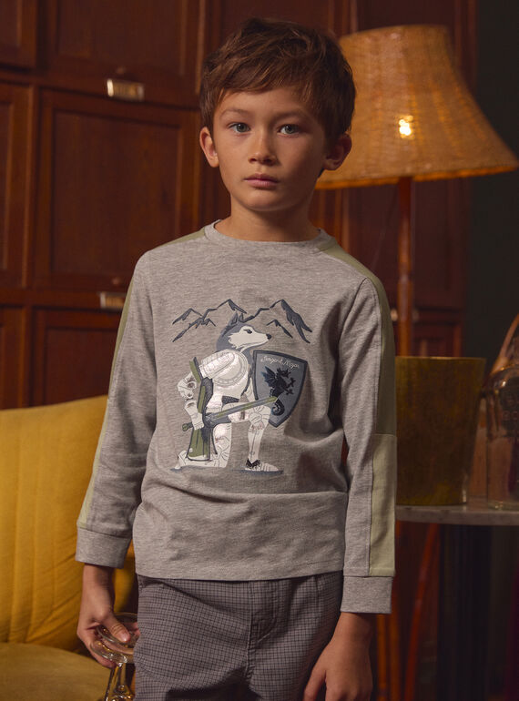 Graues T-Shirt Ritter  LADOUBAGE / 24H3PGQ1TMLJ920