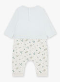 Blaues Bodysuit-T-Shirt, beige Hose und wassergrüne Socken FOREST / 23E0CG72ENS614