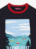 Marineblaues T-Shirt mit Ruderposter für Kinderjungen CEBESTAGE / 22E3PG82TMC070
