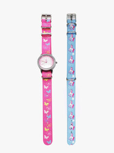 Pink wrist watch with 2 straps SMAAC0001 / 21J7GF21MON099