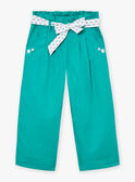Fließende Hose aus grüner Popeline LAPANETTE / 24H2PFI2PANG624