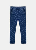 Schmal geschnittene blaue Denimhose mit Blumenmuster  KRIZETTE 1 / 24E2PFB2JEAP269
