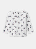 T-Shirt, weiß mit Waschbär-Print und langen Ärmeln, Baby, Jungen NAIVAN / 25H1BGP1TMLA015