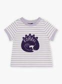 Fliederfarbenes gestreiftes T-Shirt mit kurzen Ärmeln FAOCTAVE / 23E1BGO1TMCH700