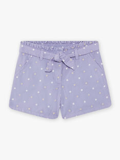 Lavendel Shorts mit Blumendruck Kind Mädchen CLUSOETTE / 22E2PF11SHO326