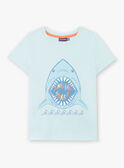 Blaues T-Shirt mit Hai-Muster ZUZAGE1 / 21E3PGL3TMC614