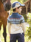 Jacquard-Pullover in Ecru LARUMAGE / 24H3PGR1PULA001