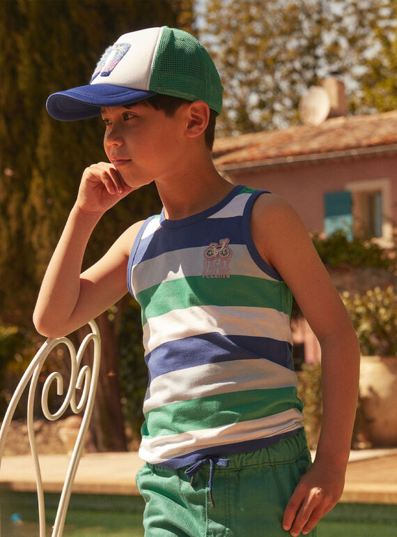 Weißes Tanktop mit Streifendruck LAMIAGE / 24H3PGI2DEB000