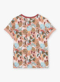 T-Shirt pfirsichfarben mit tropischem Aufdruck FICHEMAGE / 23E3PGD1TMC413