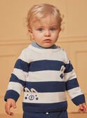 Blau-weißer Pullover mit Streifendruck LADAEL / 24H1BGJ1PUL001
