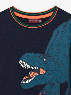 Marineblaues T-Shirt für Baby-Jungen mit Dinosaurier-Motiv BUSIOLAGE / 21H3PGQ1TML070