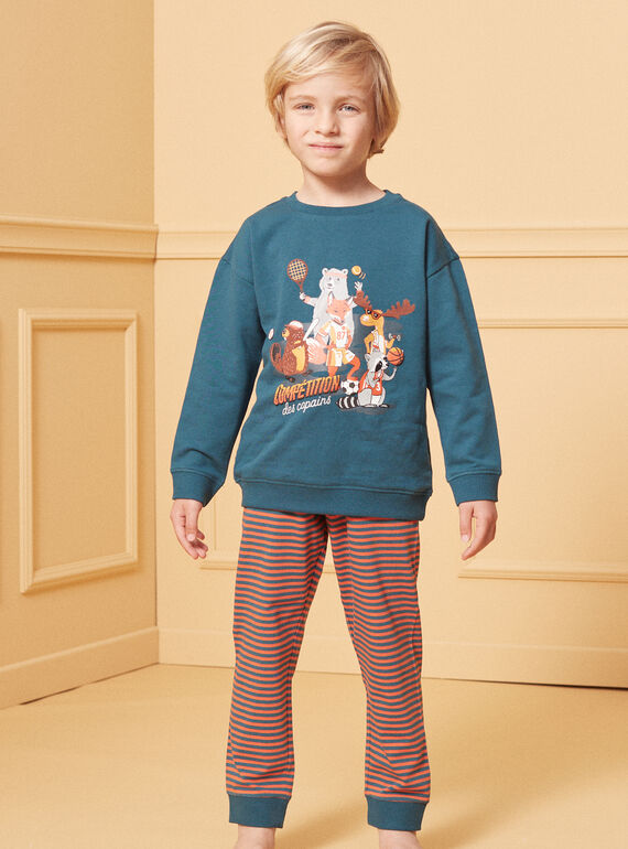 Pyjama aus angerautem Molton mit Waldtieren LUISPOAGE / 24H5PG36PYJ714