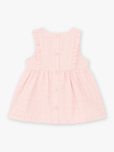 Baby Mädchen Rosa besticktes ärmelloses Kleid BAGILLY / 21H1BF91CHSD329