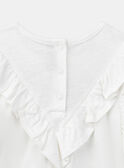 Ecrufarbenes T-Shirt mit Rüschen KROPOZETTE / 24E2PFE1TMC001