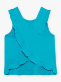 Schildkrötenblaues Tank-Top Kind Mädchen CAUJERETTE  2 / 22E2PFT1DEB202