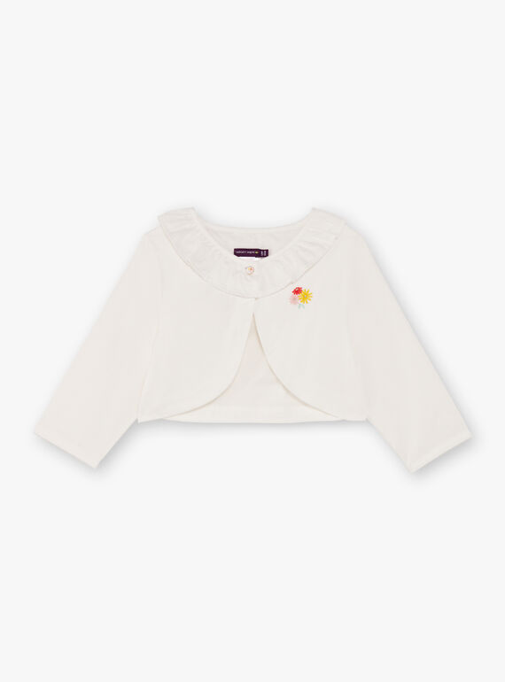 Strickjacke für Mädchen in Ecru TAYEPETTE / 20E2PFZ1CAR001