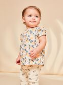 Vanille-Satinbluse mit Fruchtaufdruck FAPENNY / 23E1BFO1CHE114