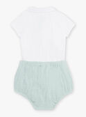 Gemischte Geburt grün Bloomer und Kragen Bodysuit in ecru COLOAN / 22E0CMI1ENS203