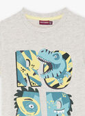 Kind Junge Aschgrau Fantasy Dinosaurier T-Shirt CAXOLAGE / 22E3PGB1TMCJ904