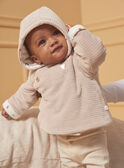 Beige Samtjacke mit Kapuze für Neugeborene LOAC / 24H0CM11VES007