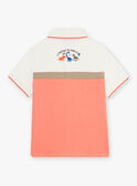 Poloshirt in Weiß und Koralle für Kind Junge CUWIAGE / 22E3PGP1POL001